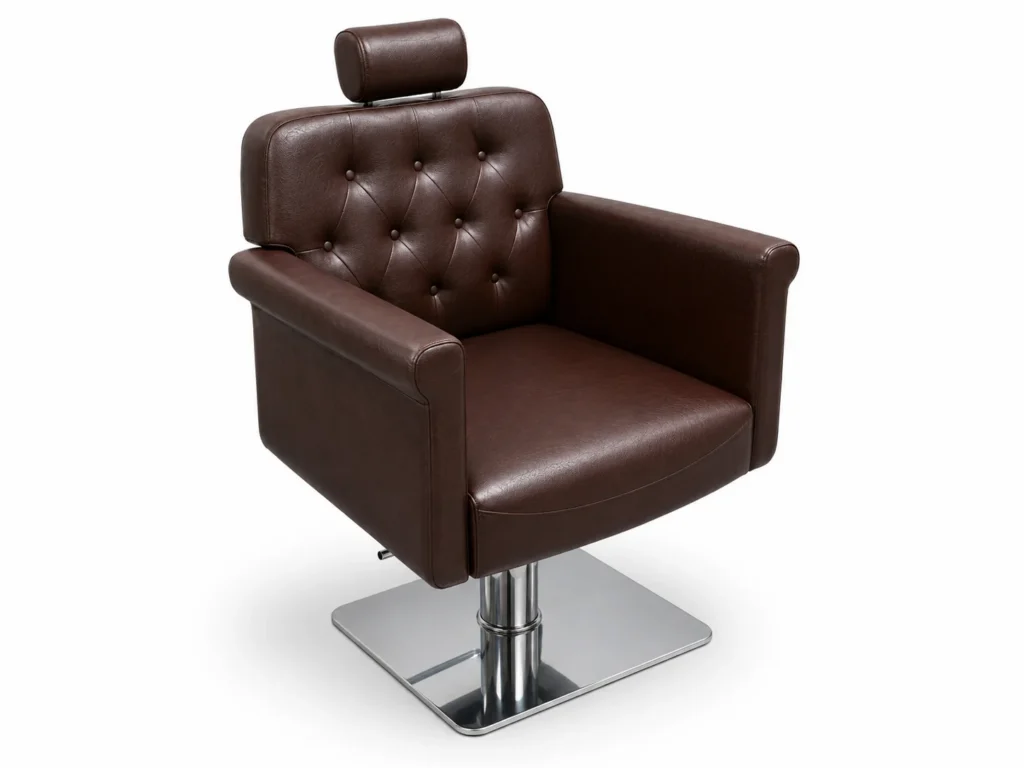 Classic Chesterfield Barber Chair – Espresso Brown