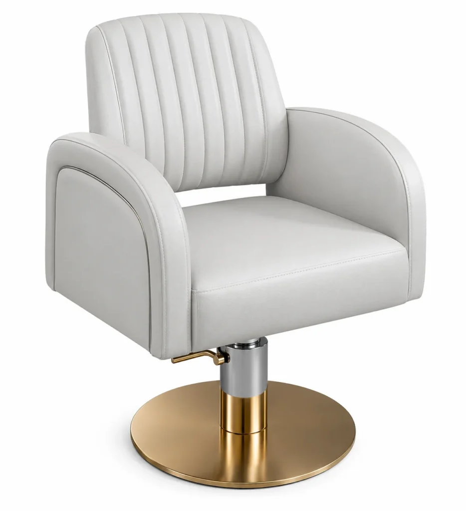 Premium Salon Styling Chair – Pearl White
