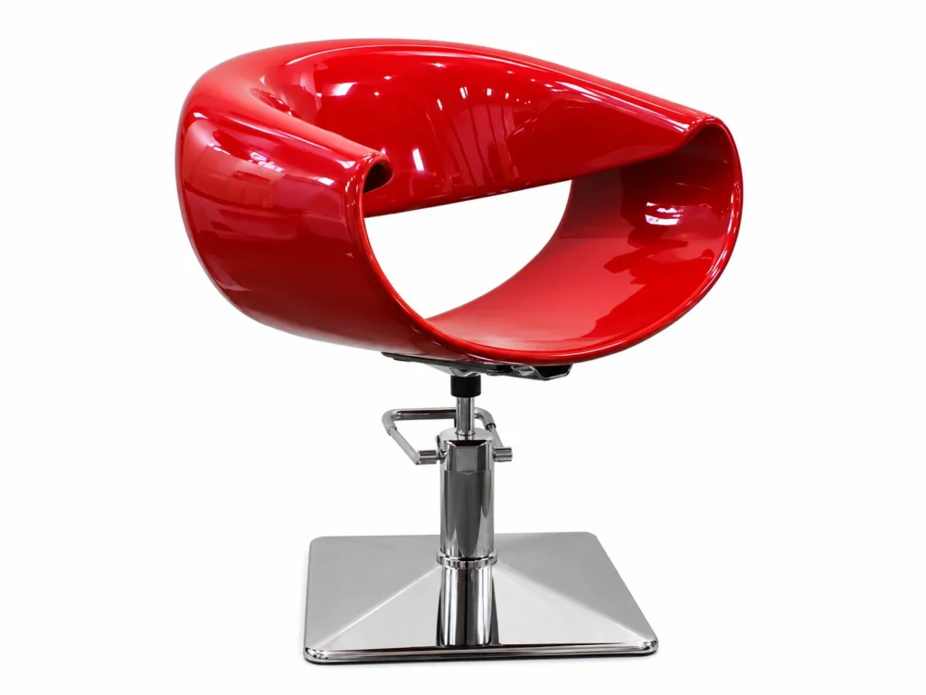 Premium Salon Styling Chair – Glossy Cherry Red