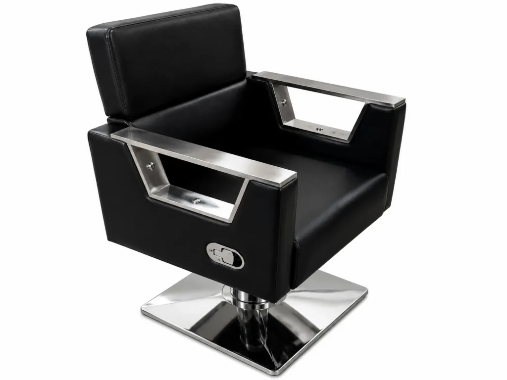 Midnight Black Premium Reclining Salon Styling Chair