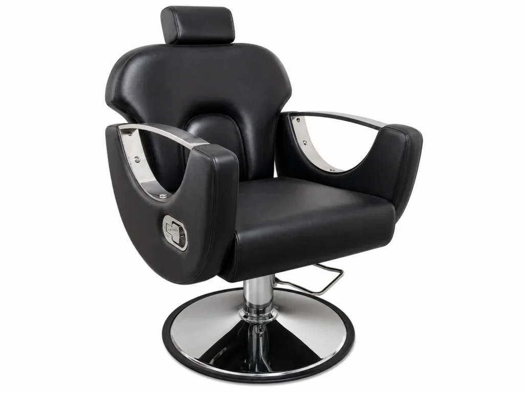 Midnight Black Premium Recliner Salon Chair