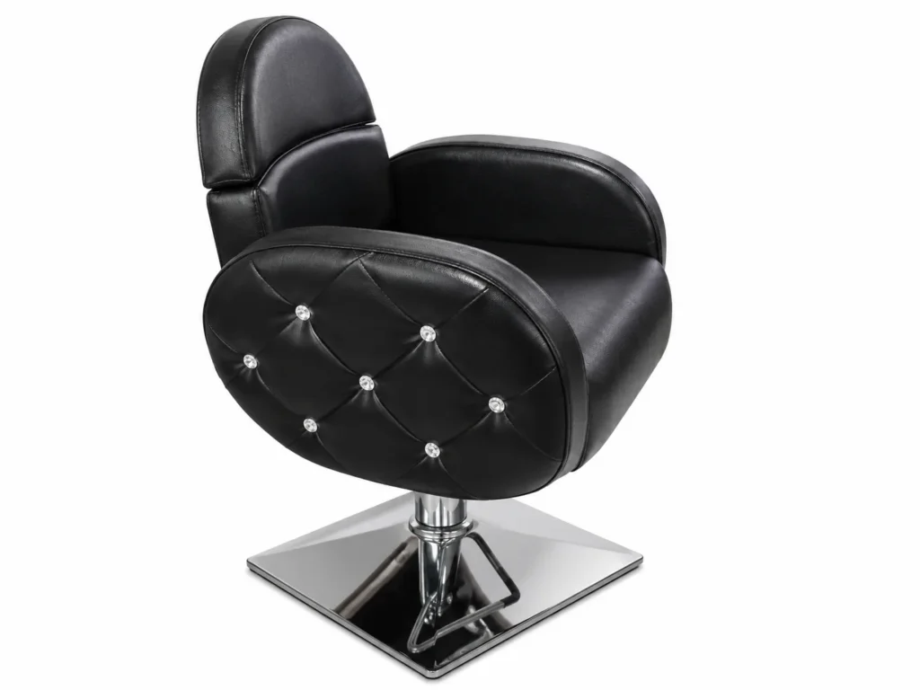 Midnight Black Crystal Luxury Salon Styling Chair