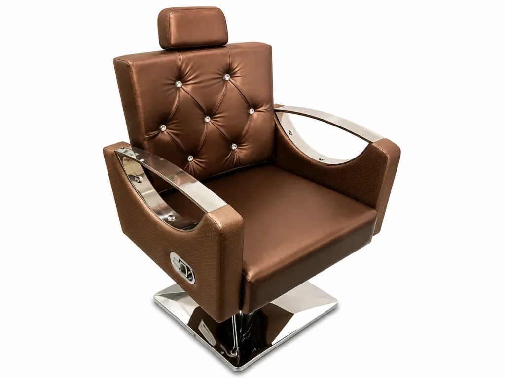 Luxury Recliner Cutting Chair – Mocha Brown